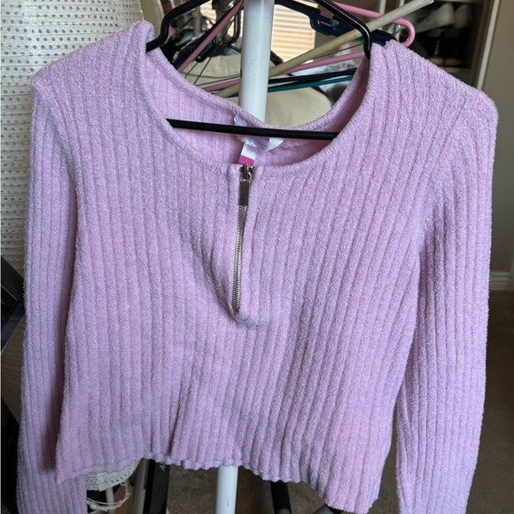 Nobo No Boundaries Women’s L 1/2 Zip Collared Sweater Crop top NWOT - Picture 2 of 11